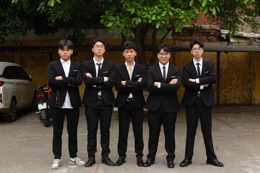 group of businessmen in suits