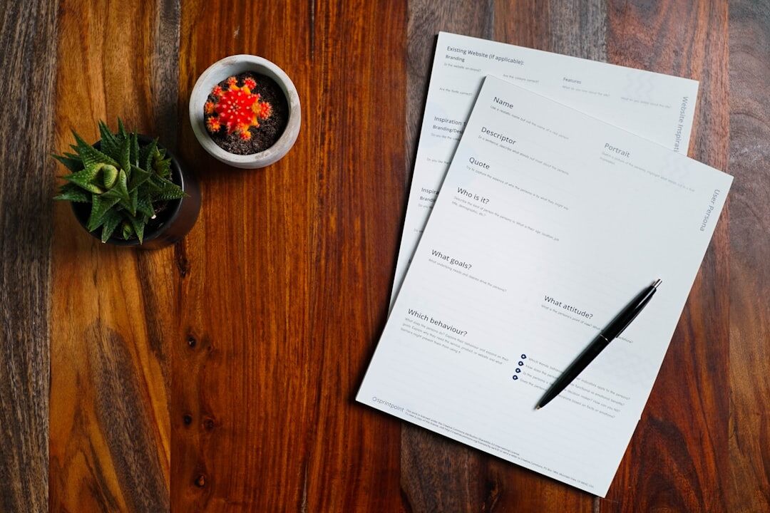 documents and files on desk