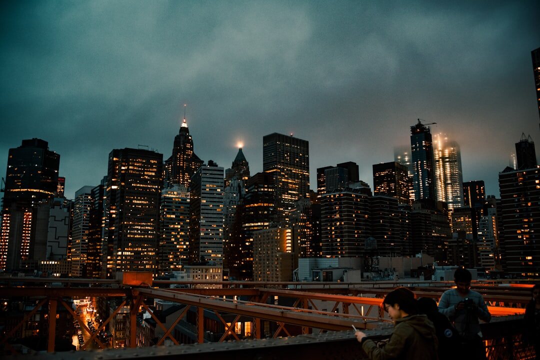 city skyline at night